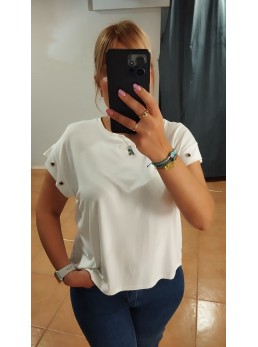 Camiseta tachuelas blanca