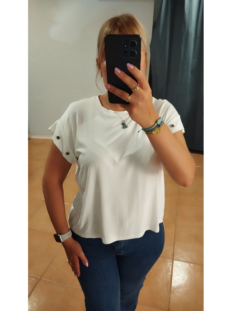 Camiseta tachuelas blanca